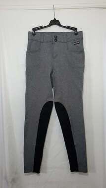 Kerrits Power Stretch Fleece Knee Patch Riding Breeches in Grey